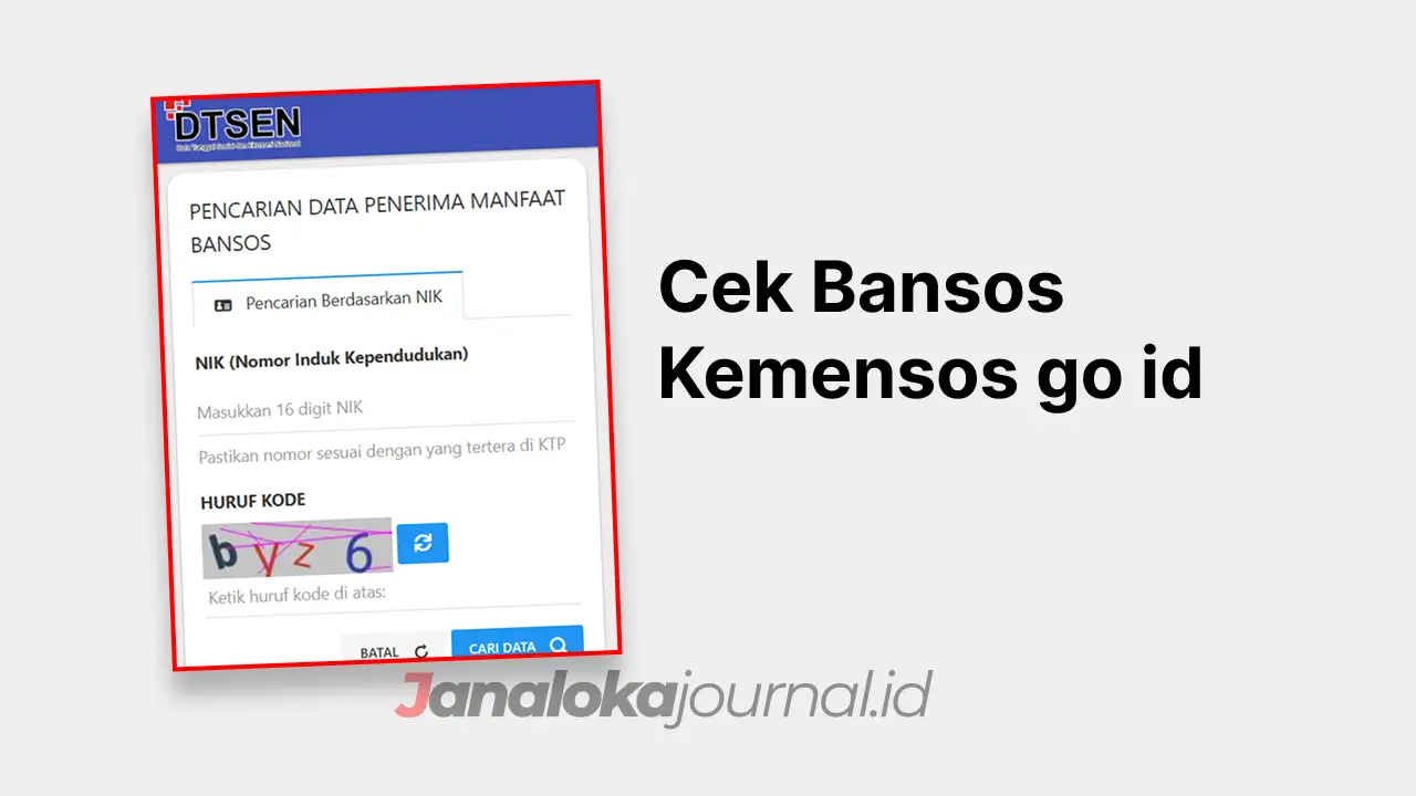 Cek Bansos Kemensos go id
