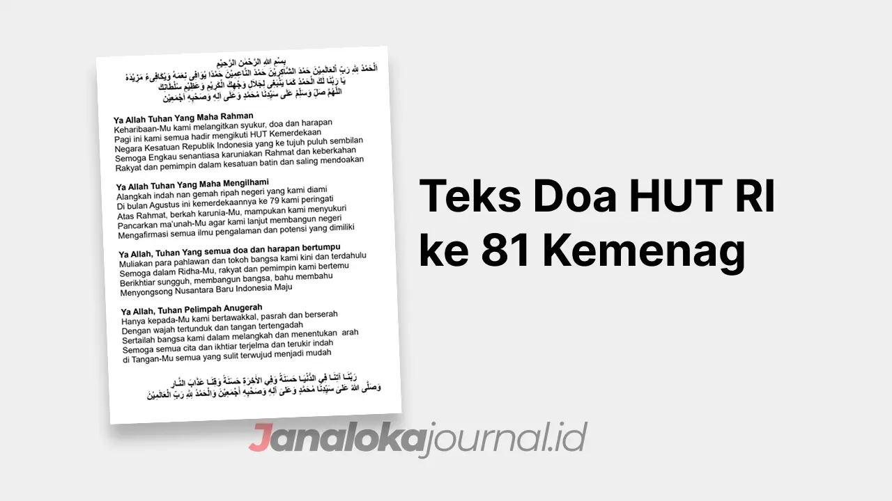 Teks Doa HUT RI ke 81 Kemenag